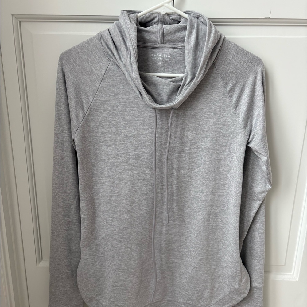 Athleta Light Gray Cowl Neck Sweatshirt